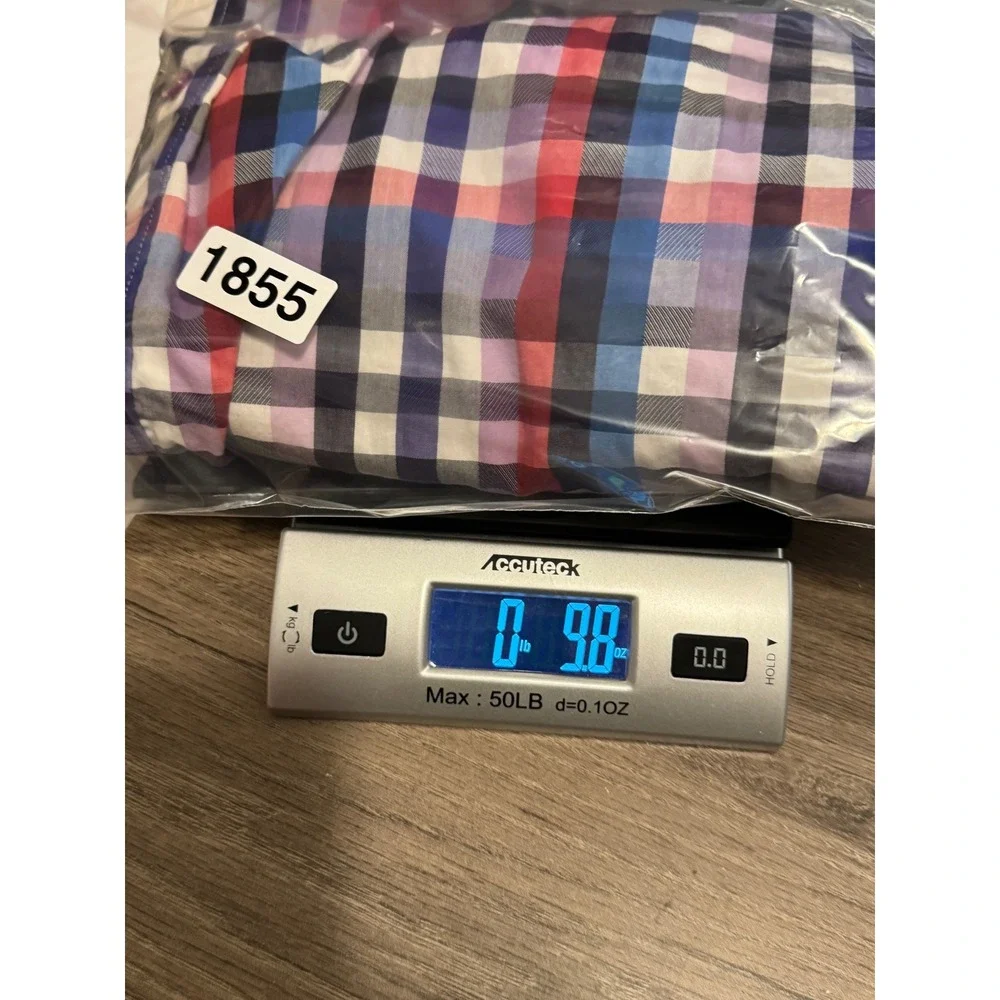 Robert Graham Mens 4XL Plaid Short Sleeve Button Up Shirt Red Blue White Multi - Picture 7 of 7